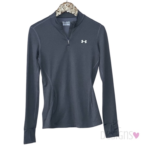 Under Armour 1/4 Zip Pullover Womens Top Stretch Coldgear Medium - Picture 1 of 6